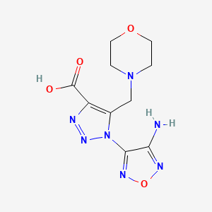 molecular formula C10H13N7O4 B1349203 1-(4-amino-1,2,5-oxadiazol-3-yl)-5-(morpholin-4-ylmethyl)-1H-1,2,3-triazole-4-carboxylic acid CAS No. 352446-60-7