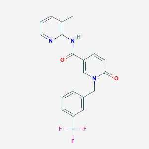 molecular formula C20H16F3N3O2 B13492203 N-(3-methylpyridin-2-yl)-6-oxo-1-(3-(trifluoromethyl)benzyl)-1,6-dihydropyridine-3-carboxamide 