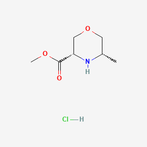 molecular formula C7H14ClNO3 B13492247 methyl (3S,5S)-5-methylmorpholine-3-carboxylate hydrochloride 