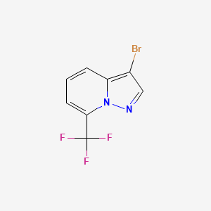 molecular formula C8H4BrF3N2 B13492270 3-Bromo-7-(trifluoromethyl)pyrazolo[1,5-a]pyridine 