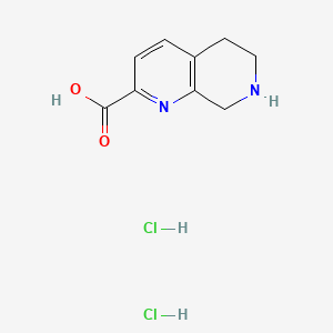 molecular formula C9H12Cl2N2O2 B13492317 5,6,7,8-Tetrahydro-1,7-naphthyridine-2-carboxylicaciddihydrochloride 