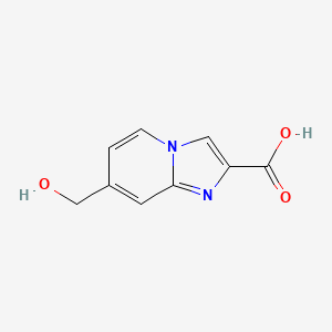 molecular formula C9H8N2O3 B13492318 7-(Hydroxymethyl)imidazo[1,2-a]pyridine-2-carboxylic acid 