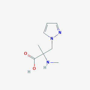 molecular formula C8H13N3O2 B13492350 2-Methyl-2-(methylamino)-3-(1h-pyrazol-1-yl)propanoic acid 