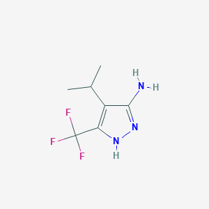 molecular formula C7H10F3N3 B13492356 4-(Propan-2-yl)-3-(trifluoromethyl)-1h-pyrazol-5-amine 