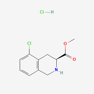 molecular formula C11H13Cl2NO2 B13492359 methyl (3S)-5-chloro-1,2,3,4-tetrahydroisoquinoline-3-carboxylate hydrochloride 