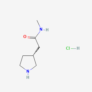 molecular formula C7H15ClN2O B13492363 N-methyl-2-[(3R)-pyrrolidin-3-yl]acetamide hydrochloride 