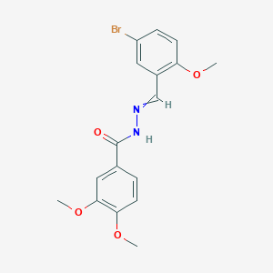 molecular formula C17H17BrN2O4 B1349242 N'-[(5-bromo-2-methoxyphenyl)methylene]-3,4-dimethoxybenzenecarbohydrazide 