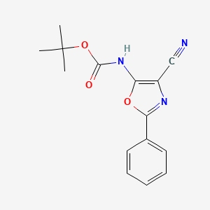 molecular formula C15H15N3O3 B13492447 tert-Butyl (4-cyano-2-phenyloxazol-5-yl)carbamate 