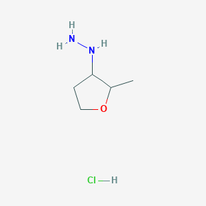 molecular formula C5H13ClN2O B13492533 (2-Methyloxolan-3-yl)hydrazine hydrochloride 