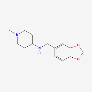 molecular formula C14H20N2O2 B1349262 Benzo[1,3]dioxol-5-ylmethyl-(1-methyl-piperidin-4-yl)-amine CAS No. 416865-72-0