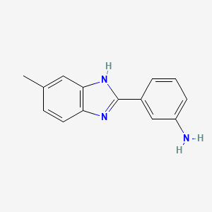 molecular formula C14H13N3 B1349263 3-(5-Methyl-1H-benzoimidazol-2-yl)-phenylamine CAS No. 305357-79-3