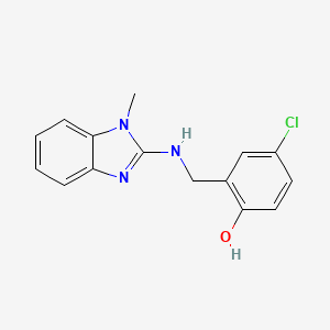 molecular formula C15H14ClN3O B1349270 4-chloro-2-{[(1-methyl-1H-benzimidazol-2-yl)amino]methyl}phenol CAS No. 364742-46-1