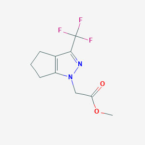 molecular formula C10H11F3N2O2 B1349271 methyl 2-(3-(trifluoromethyl)-5,6-dihydrocyclopenta[c]pyrazol-1(4H)-yl)acetate CAS No. 333309-25-4