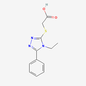 molecular formula C12H13N3O2S B1349273 [(4-ethyl-5-phenyl-4H-1,2,4-triazol-3-yl)thio]acetic acid CAS No. 305337-11-5