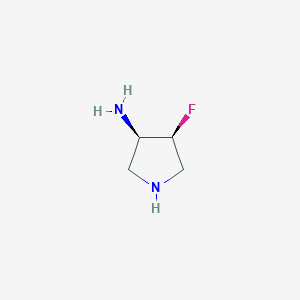 molecular formula C4H9FN2 B13492794 (3R,4S)-4-Fluoropyrrolidin-3-amine 