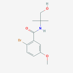 molecular formula C12H16BrNO3 B1349282 2-bromo-N-(1-hydroxy-2-methylpropan-2-yl)-5-methoxybenzamide CAS No. 56658-05-0