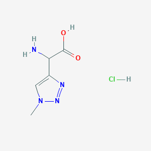 molecular formula C5H9ClN4O2 B13492998 2-amino-2-(1-methyl-1H-1,2,3-triazol-4-yl)acetic acid hydrochloride 