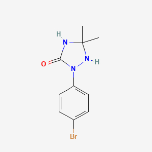 molecular formula C10H12BrN3O B13493024 2-(4-Bromophenyl)-5,5-dimethyl-1,2,4-triazolidin-3-one 