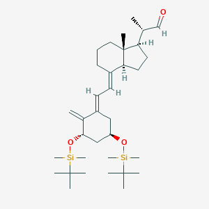 molecular formula C34H60O3Si2 B134932 (1S,3R,5E,7E)-1,3-Bis-[(tert-butyldimethylsilyl)oxy]-9,10-secopregna-5,7,10-triene-20-carboxaldehyde CAS No. 112828-13-4