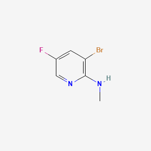 molecular formula C6H6BrFN2 B13493289 3-bromo-5-fluoro-N-methylpyridin-2-amine 