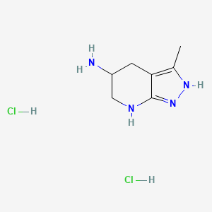 molecular formula C7H14Cl2N4 B13493327 3-methyl-1H,4H,5H,6H,7H-pyrazolo[3,4-b]pyridin-5-amine dihydrochloride 