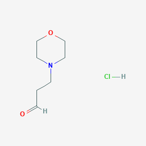 molecular formula C7H14ClNO2 B13493467 3-Morpholinopropanal hydrochloride 