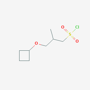 molecular formula C8H15ClO3S B13493492 3-Cyclobutoxy-2-methylpropane-1-sulfonyl chloride 
