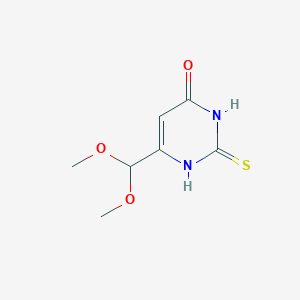 molecular formula C7H10N2O3S B1349351 6-(二甲氧甲基)-2-巯基嘧啶-4-醇 CAS No. 90370-38-0