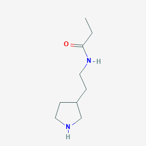 molecular formula C9H18N2O B13493541 n-(2-(Pyrrolidin-3-yl)ethyl)propionamide 
