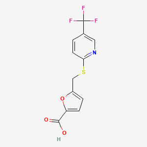molecular formula C12H8F3NO3S B1349360 2-(5-Carboxyfurfurylthio)-5-(trifluoromethyl)pyridine CAS No. 238742-86-4