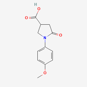 molecular formula C12H13NO4 B1349377 1-(4-Methoxyphenyl)-5-oxopyrrolidine-3-carboxylic acid CAS No. 56617-47-1