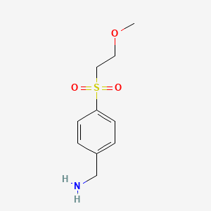 molecular formula C10H15NO3S B13493796 4-[(2-Methoxyethyl)sulfonyl] benzenemethanamine 