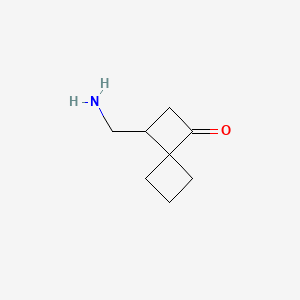 molecular formula C8H13NO B13493825 3-(Aminomethyl)spiro[3.3]heptan-1-one 