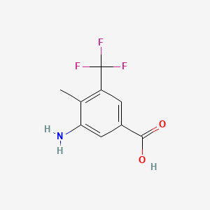 molecular formula C9H8F3NO2 B13493891 3-Amino-4-methyl-5-(trifluoromethyl)benzoic acid 