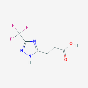 molecular formula C6H6F3N3O2 B13493916 3-[5-(trifluoromethyl)-4H-1,2,4-triazol-3-yl]propanoic acid 