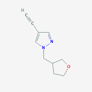molecular formula C10H12N2O B13493944 4-ethynyl-1-[(oxolan-3-yl)methyl]-1H-pyrazole 