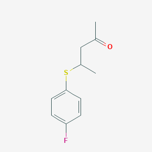 molecular formula C11H13FOS B13493969 4-((4-Fluorophenyl)thio)pentan-2-one 