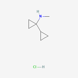molecular formula C7H14ClN B13493970 N-methyl-[1,1'-bi(cyclopropane)]-1-amine hydrochloride CAS No. 2866307-35-7