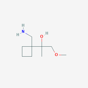 molecular formula C9H19NO2 B13493984 2-(1-(Aminomethyl)cyclobutyl)-1-methoxypropan-2-ol 