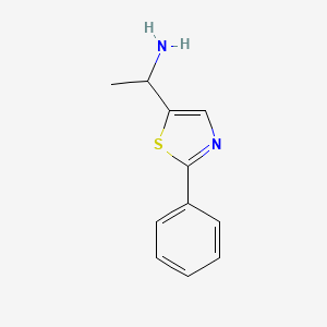 molecular formula C11H12N2S B1349409 1-(2-Phenylthiazol-5-yl)ethylamine CAS No. 921061-07-6
