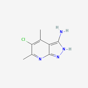 molecular formula C8H9ClN4 B1349416 5-Chloro-4,6-dimethyl-1H-pyrazolo[3,4-b]pyridin-3-amine CAS No. 350500-99-1