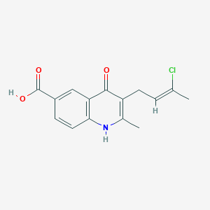 molecular formula C15H14ClNO3 B1349425 3-[(Z)-3-氯丁-2-烯基]-2-甲基-4-氧代-1H-喹啉-6-羧酸 CAS No. 36164-35-9