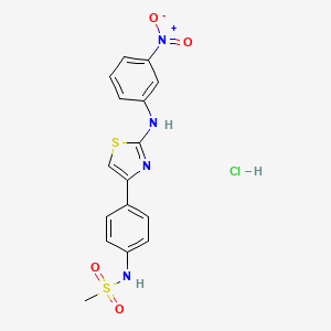 molecular formula C16H15ClN4O4S2 B13494379 N-(4-{2-[(3-nitrophenyl)amino]-1,3-thiazol-4-yl}phenyl)methanesulfonamide hydrochloride 