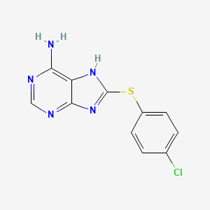 molecular formula C11H8ClN5S B1349450 8-(4-Chlorophenylthio)adenine CAS No. 696574-61-5