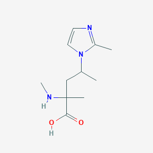 molecular formula C11H19N3O2 B13494509 2-Methyl-4-(2-methyl-1h-imidazol-1-yl)-2-(methylamino)pentanoic acid 