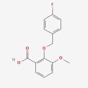 molecular formula C15H13FO4 B1349453 2-[(4-Fluorobenzyl)oxy]-3-methoxybenzoic acid CAS No. 861433-52-5