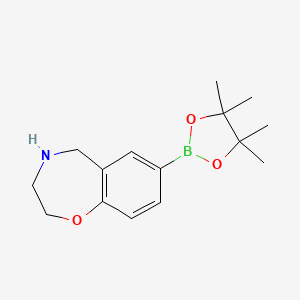 molecular formula C15H22BNO3 B13494564 7-(4,4,5,5-Tetramethyl-1,3,2-dioxaborolan-2-yl)-2,3,4,5-tetrahydro-1,4-benzoxazepine 