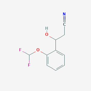 molecular formula C10H9F2NO2 B13494568 3-(2-(Difluoromethoxy)phenyl)-3-hydroxypropanenitrile 