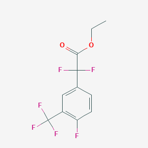 molecular formula C11H8F6O2 B13494621 Ethyl 2,2-difluoro-2-[4-fluoro-3-(trifluoromethyl)phenyl]acetate 