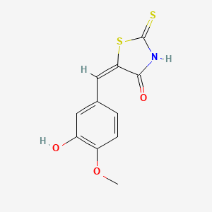 molecular formula C11H9NO3S2 B1349467 (5E)-5-(3-hydroxy-4-methoxybenzylidene)-2-mercapto-1,3-thiazol-4(5H)-one CAS No. 69505-47-1